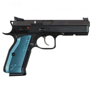 CZ 75 SP-01 SHADOW 2 9MM 4.8" BARREL 17-ROUNDS BLUE ALUMINUM GRIP FIBER OPTIC SIGHT