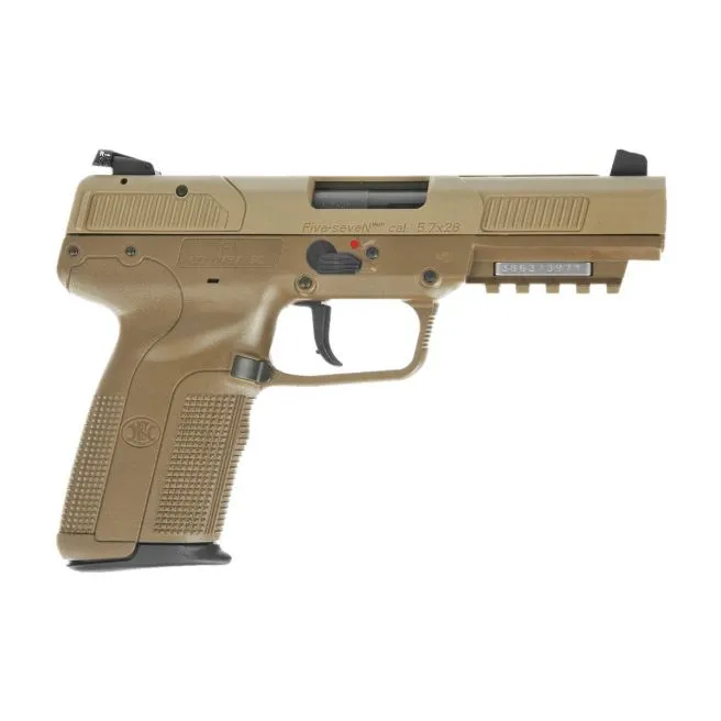 FN FIVE SEVEN FLAT DARK EARTH 5.7 X 28 4.75" BARREL 20-ROUNDS ADJUSTABLE REAR SIGHT