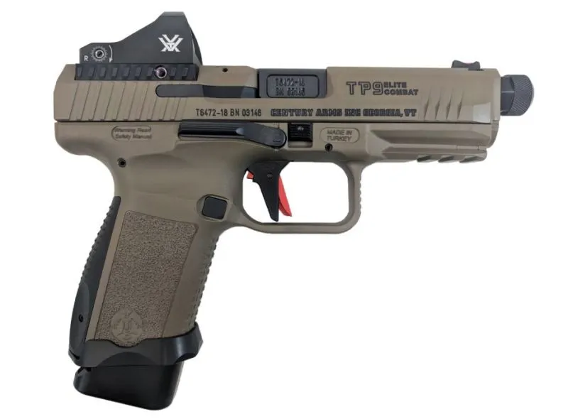 CANIK TP9 ELITE COMBAT FLAT DARK EARTH 9MM 4.73" BARREL 18-ROUNDS WITH VORTEX VIPER RED DOT