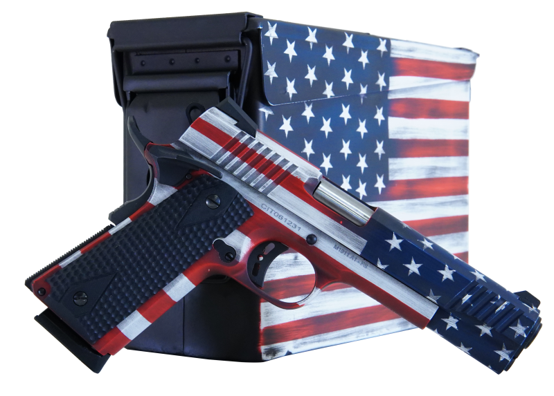 CITADEL FIREARMS M-1911 AMERICAN FLAG .45 ACP 5" BARREL 8-ROUNDS WITH AMMO CAN