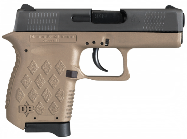 DIAMONDBACK DB9 MICRO-COMPACT FLAT DARK EARTH 9MM 3" BARREL 6-ROUNDS ADJUSTABLE REAR SIGHT