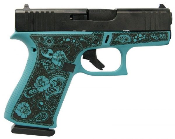 GLOCK 43X TIFFANY BLUE 9MM 3.41" BARREL 10-ROUNDS "GLOCK & ROSES" ENGRAVING