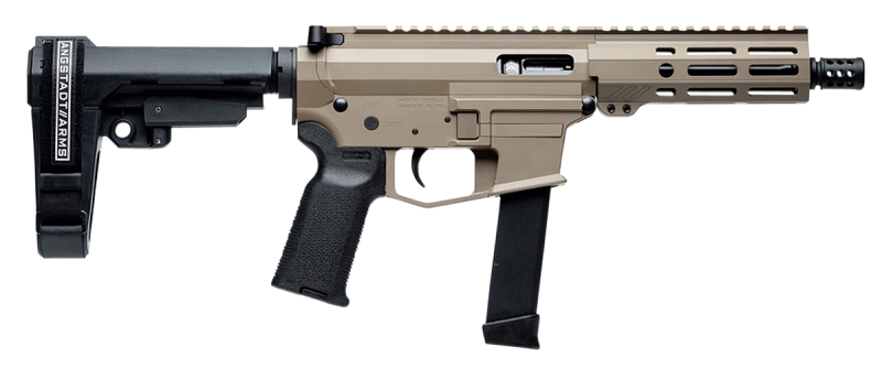 ANGSTADT ARMS UDP-6 FLAT DARK EARTH 9MM 6" BARREL 17-ROUNDS SBA3 PISTOL BRACE