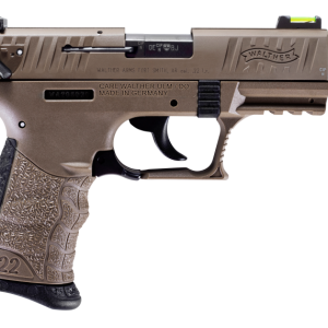WALTHER P22 Q FLAT DARK EARTH .22 LR 3.42" BARREL 10-ROUNDS FIBER OPTIC FRONT SIGHT