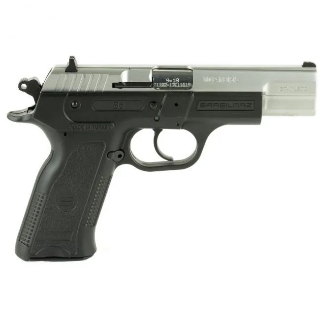 SAR B6 STAINLESS / BLACK 9MM 4.5" BARREL 17-ROUNDS