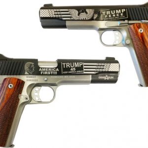 KIMBER CUSTOM II TWO TONE BLACK/ STAINLESS 45ACP 5 INCH 7 RD TRUMP / PENCE GRABAGUN EXCLUSIVE