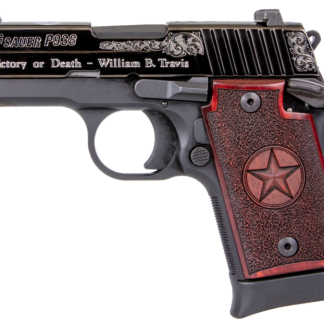 SIG SAUER P938 TEXAS ENGRAVED SILVER 9MM 3" BARREL 7-ROUNDS