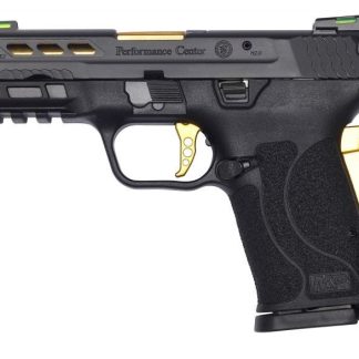 SMITH AND WESSON PERFORMANCE CENTER M&P9 SHIELD EZ GOLD BARREL 9MM 3.83" BARREL 8-ROUNDS NO MANUAL SAFETY