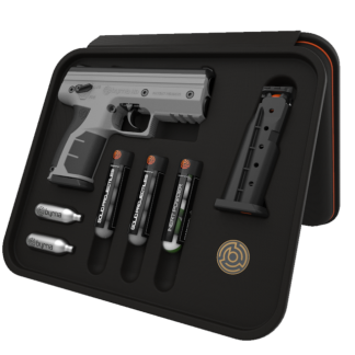 Byrna Technologies HD Kinetic Kit Gray .68 Caliber 5-Rounds Non-Lethal with Laser Pointers, Flashlights, Holsters