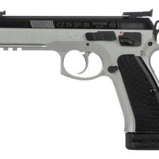 CZ 75 SP-01 SHADOW DUAL-TONE 9MM 4.61-INCH 18RDS SILVER FIBER OPTIC FRONT / ADJUSTABLE REAR SIGHTS