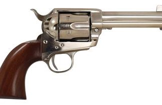Cimarron Firearms Pistolero Nickel Finish .45 LC 4.75 Inch 6 Rounds Pre-War Frame, Walnut Grip