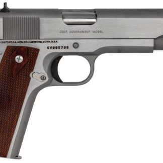 COLT FIREARMS 1911 GOVERNMENT STAINLESS .45 ACP 5" BARREL 7-ROUNDS ROSEWOOD GRIP