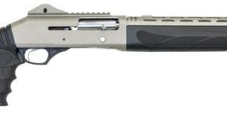 Dickinson Commando Black Synthetic Stock Silver Marinecote Receiver Pump 12 Gauge 18.5 Inch Barrel 3 Inch Chamber