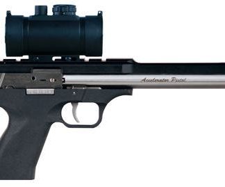 EXCEL INDUSTRIES ACCELERATOR PISTOL MP-22 BLACK/STAINLESS STEEL .22WMR 8.5IN BARREL 9RDS WITH RED DOT SIGHT