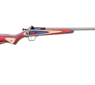 Keystone Crickett Red White Blue Wood Laminate Stock with Stainless Steel Action .22 LR 16 Inch 1 Rd