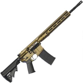 LWRC DI M-LOK AR-15 Semi Auto Rifle 5.56 NATO 16.1" Spiral Fluted Barrel 30 Rounds Modular One Piece M-LOK Free Float Rail System Collapsible Stock Burnt Bronze