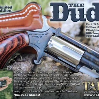 NAA The Dude Color Case Hardened .22 Mag 1" Barrel 5-Rounds with Desantis Crossdraw Holster