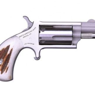 North American Arms Mini-Revolver Stainless .22 Mag 1.125" Barrel 5-Rounds Red Stag Grips