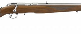 RUGER AMERICAN STAINLESS 22 MAG 22-INCH 9RD WOOD STOCK GRIP & FOREND CHECKERING