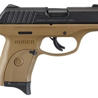 RUGER EC9S SEMI-AUTO PISTOL 9MM 3.12-INCH BLACK/FDE SLIDE 7RDS