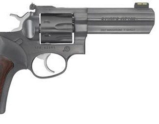 Ruger GP100 Blue .357 Mag / .38 SPL 4.2-inch 7Rds Black Rubber w/Hardwood Insert Grips