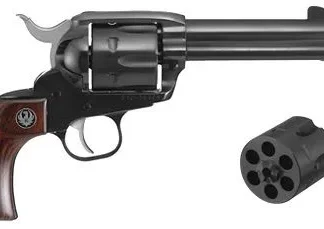 Ruger Vaquero Convertible Blued / Wood .357 Mag / .38 SPL / 9mm 4.62-inch 6Rds Includes 9mm Cylinder