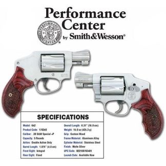 Smith and Wesson 642 Performance Center Matte Stainless / Wood .38 SPL 1.825-inch 5Rd