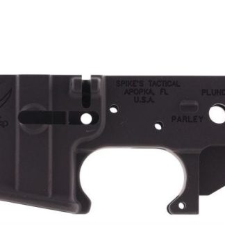 Spikes Tactical AR-15 Forged Stripped Lower Receiver Aluminum Jolly Roger Pirate Logo Black