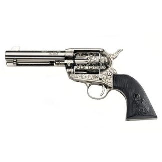 Taylors & Co. Outlaw Legacy Nickel Engraved Revolver .45 LC 4.75 inch 6 rd PVC Grip