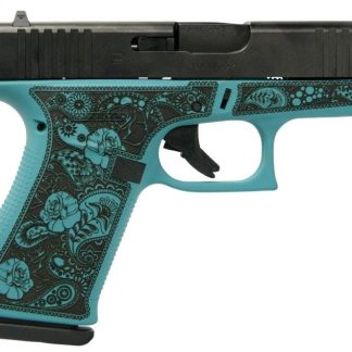 GLOCK 43X TIFFANY BLUE 9MM 3.41" BARREL 10-ROUNDS "GLOCK & ROSES" ENGRAVING